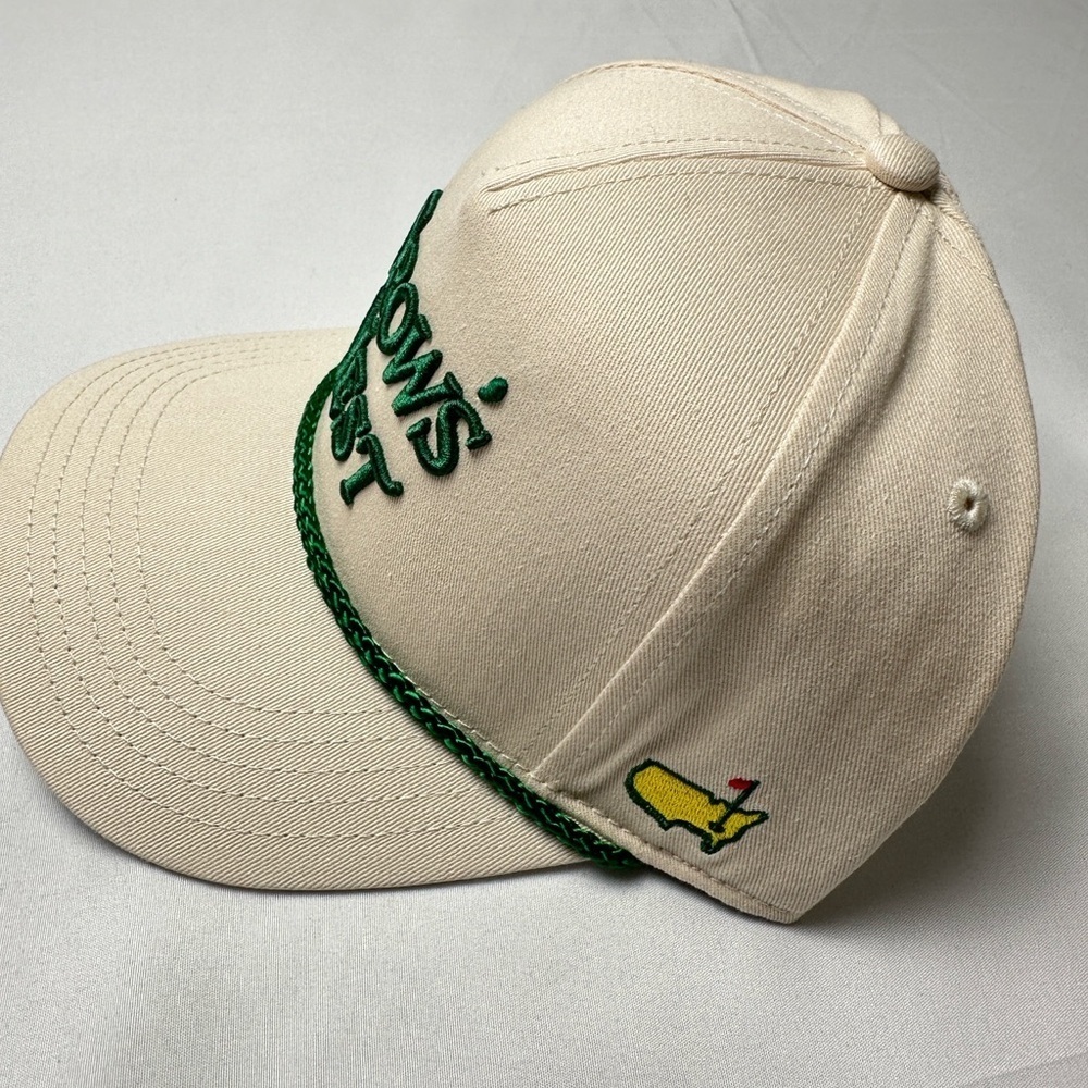 ⛳️Masters Crows' Nest Tan hat with Masters Logo - NEW - Picture 2 of 3